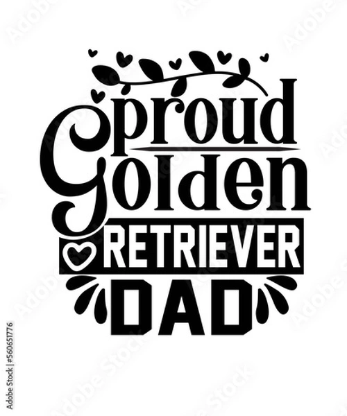 Fototapeta proud golden retriever dad SVG