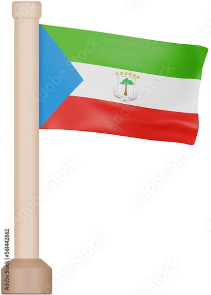 Fototapeta Guinea Khatulistiwa Flag 3D Icon