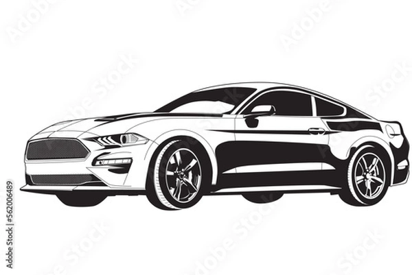 Obraz outline car silhouette Illustration