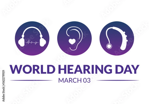 Fototapeta World Hearing Day Illustration to Raise Awareness on How to Prevent Deafness for Web Banner or Landing Page in Flat Cartoon Hand Drawn Templates