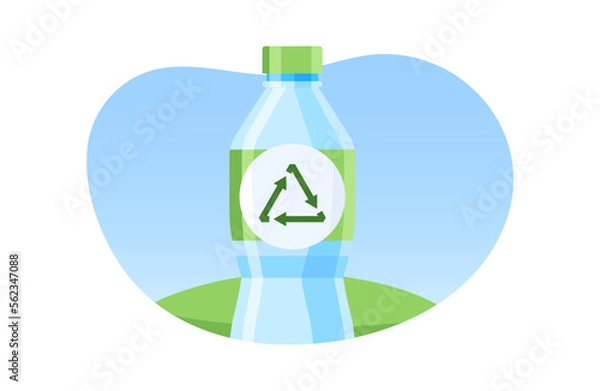 Fototapeta Recycle sign. Recycle bottle illustration. Organic symbol. 