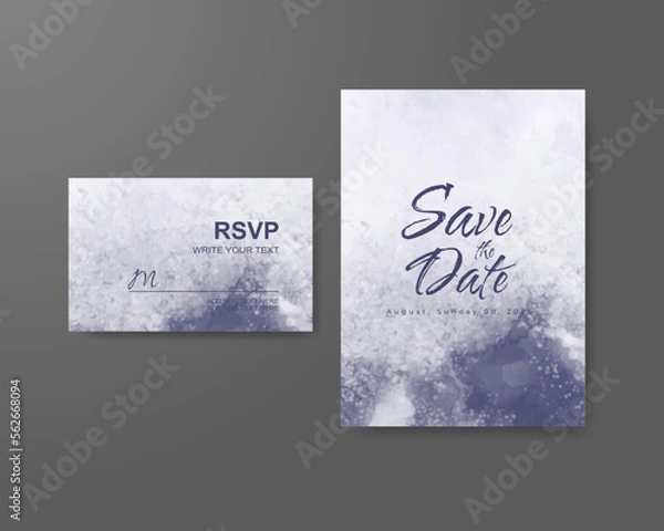 Fototapeta Wedding invitation with abstract watercolor background