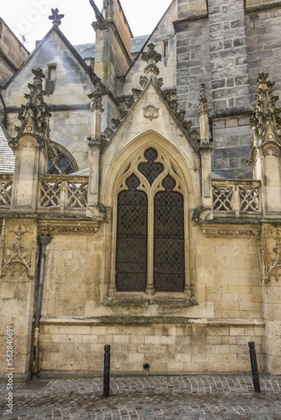 Fototapeta Gothic-style parish church of Saint-Aspais (Eglise Saint-Aspais) in Melun, built at beginning of XVI century. Melun, Seine-et-Marne department, Ile-de-France region, France.