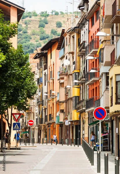 Fototapeta Street in Catalan town. La Seu d'Urgell, Catalonia