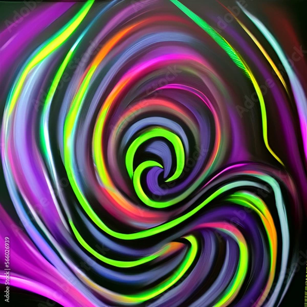 Fototapeta Waves Abstract Neon Background 2023 trends "Generative AI"