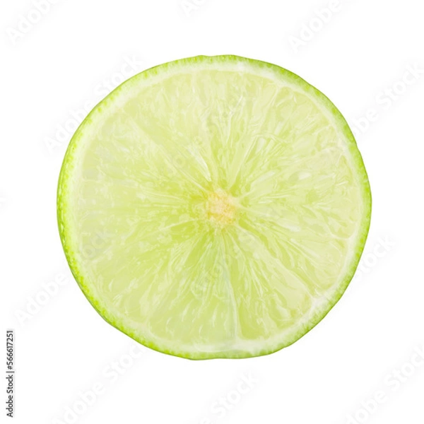 Fototapeta Whole and sliced limes, Sour green fruit isolated on alpha background.