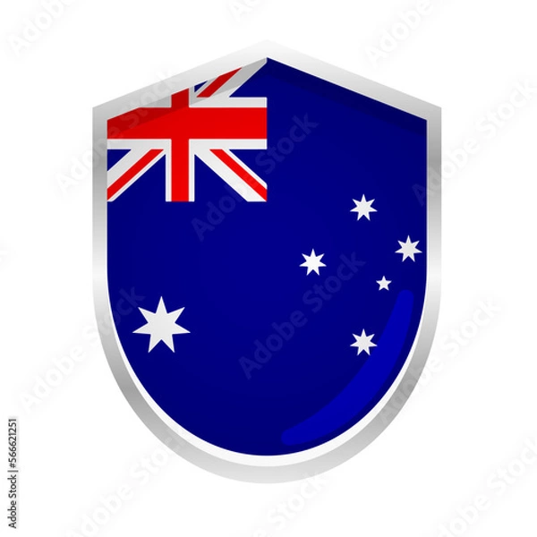 Fototapeta Australia Flag Badge Shield Shape