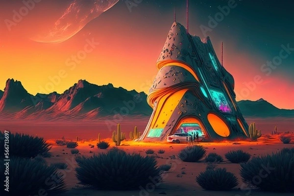 Fototapeta Futuristic Roadside Attraction