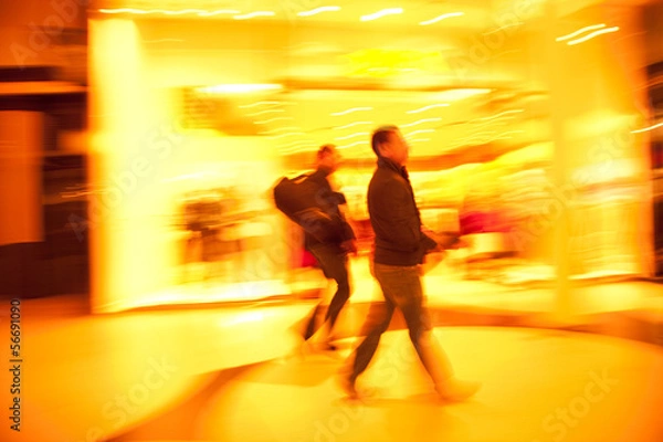 Fototapeta Two men shopping in the city