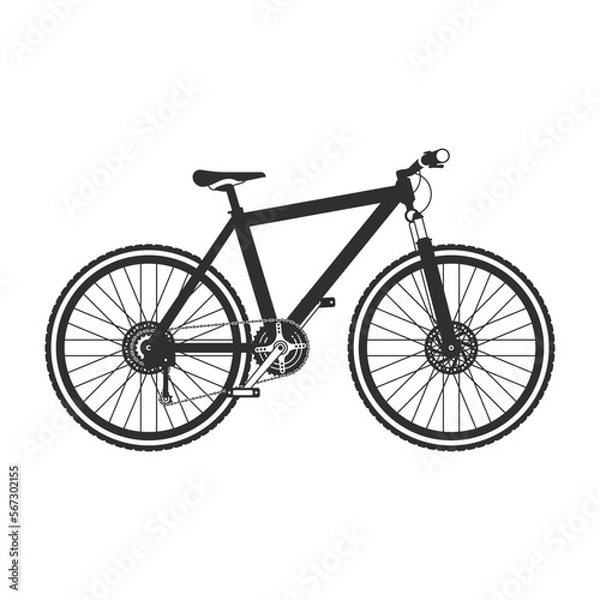 Fototapeta Mountain bike icon. Modern Bicycle isolated on white background. Highly detailed picture blue bicycle. Cycling, sports concept. Vector illustration EPS 10.