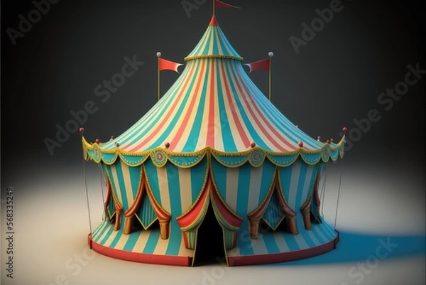 Fototapeta cartoon fun circus tent generative ai illustration