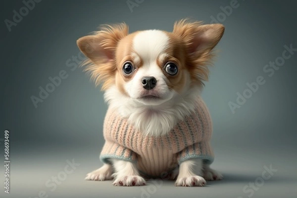 Fototapeta Chihuahua puppy sitting on the floor