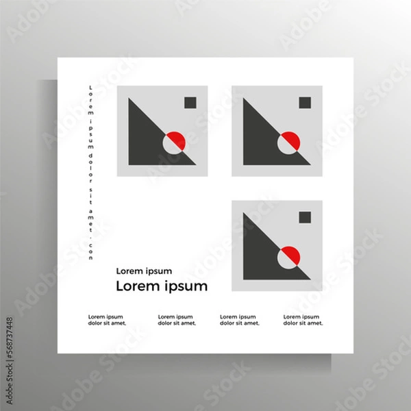 Fototapeta Cover in geometric style. Design template for book, booklet, brochure, poster. The format is square. Vector illustration.