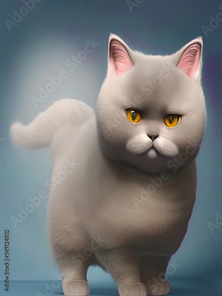 Fototapeta British Shorthair Cat Portrait, Generative AI