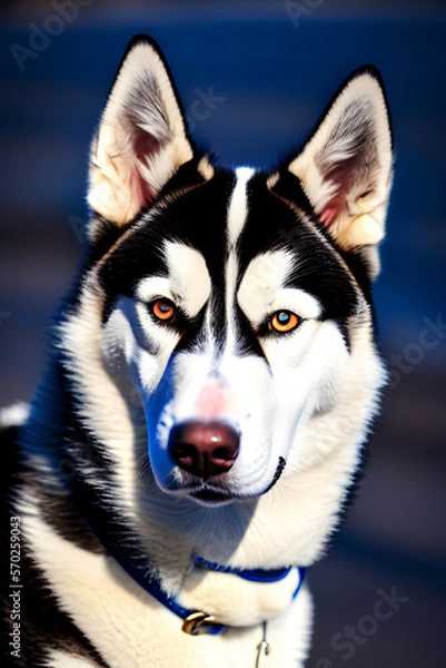 Fototapeta A portrait of a Siberian Husky dog. Generative AI