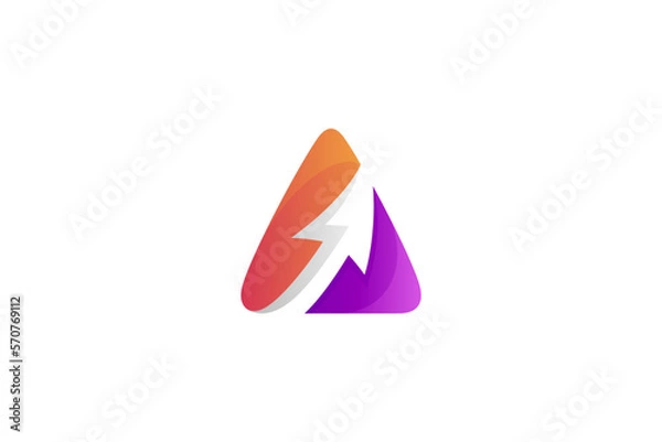 Obraz Arrow logo with triangle shape in simple design