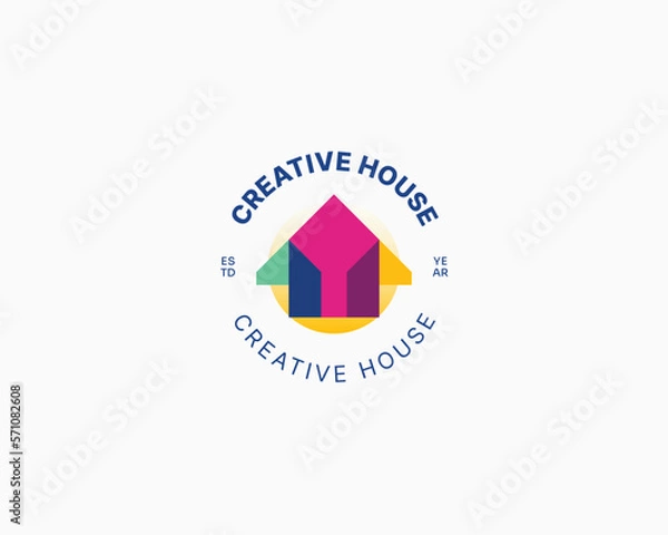 Fototapeta Creative house with colorful logo