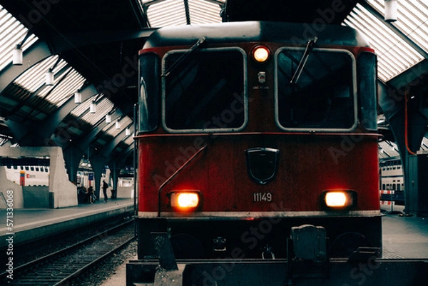 Fototapeta Train, transportation, trams, platform, architecture