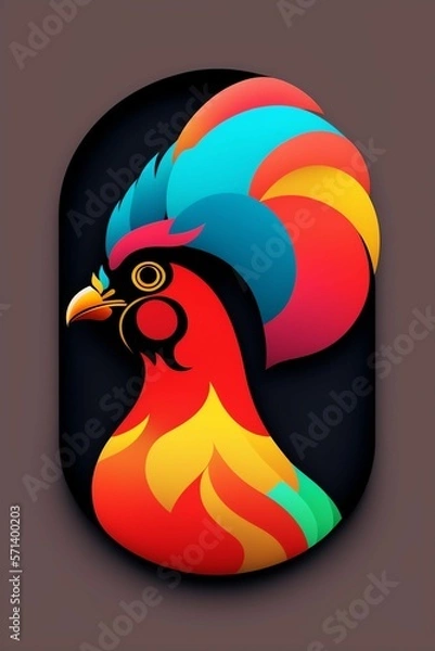 Fototapeta colored rooster