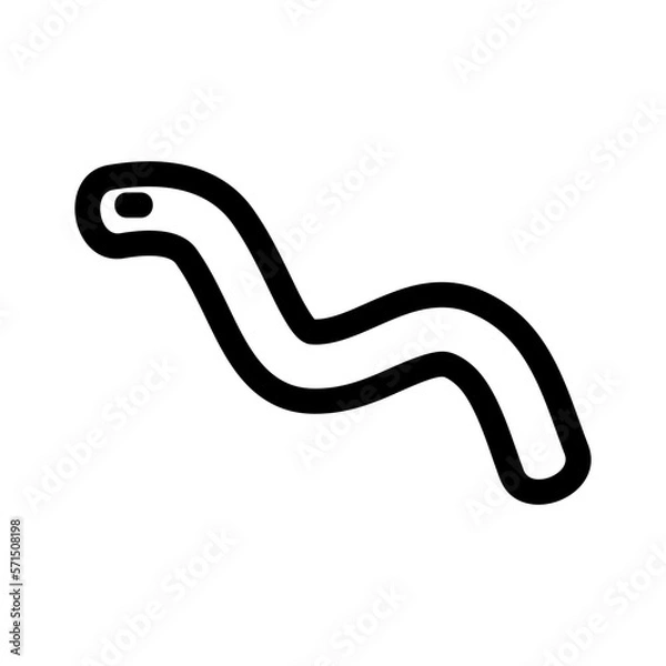 Obraz Showcase the beauty and elegance of your design with this stunning Black and White worm Icon. Perfect for graphic designs, logos, mobile apps, posters and more. 
