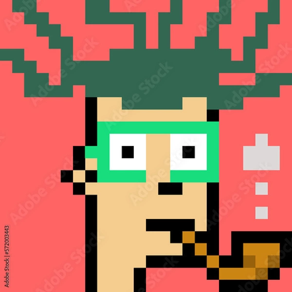 Fototapeta Pixel Art Style Male Avatar with generative AI