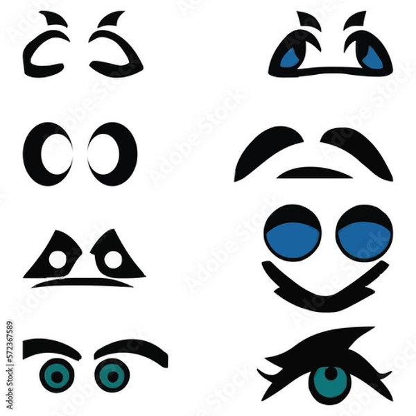 Fototapeta Set of eyes expressions vector file