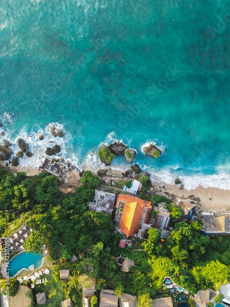 Fototapeta Bingin Beach Uluwatu Bali drone view