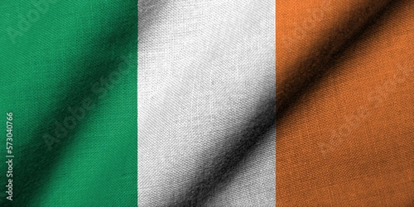 Fototapeta 3D Flag of Ireland waving