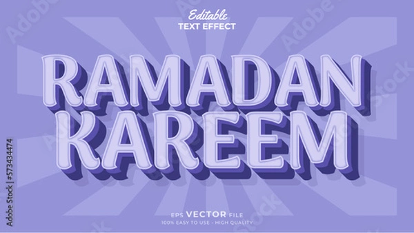 Obraz Editable text effect - Ramadan Sale 3d Traditional Cartoon template style premium vector