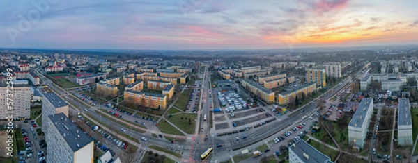 Fototapeta View at Pabianice city from a drone