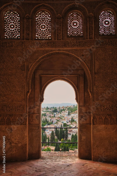 Fototapeta generalife window to sacromonte, Alhambra Granada