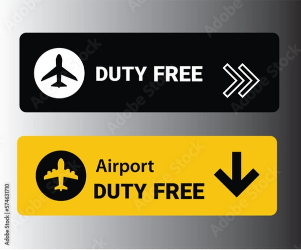 Fototapeta Duty Free Signboard Vector, Duty Free Vector