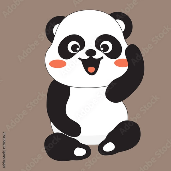 Fototapeta funny little cute panda vector image And illustration