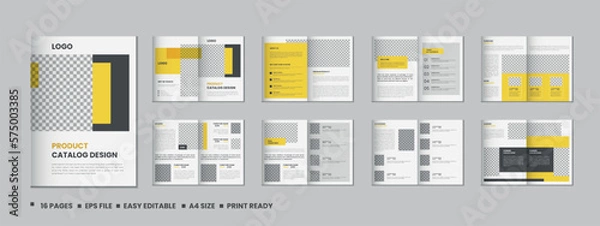 Fototapeta 16 Pages product catalog, company profile, proposal, portfolio, magazine, annual report, a4 size template design