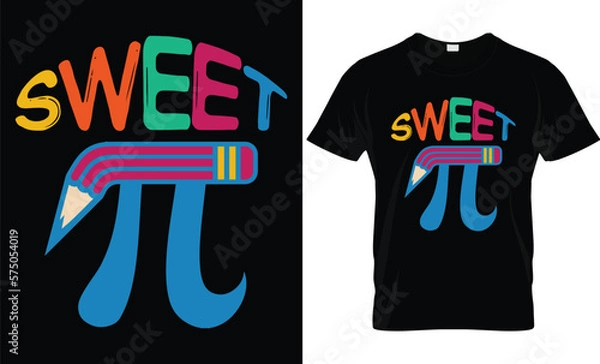 Fototapeta Vector sweet pi t shirt design, pi day t shirt design.