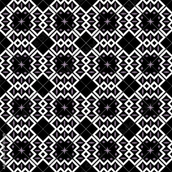 Fototapeta Geometric pattern. Seamless vector background. Ethnic graphic design	