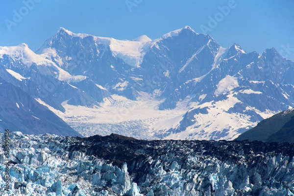 Fototapeta The Harvard Glacier is a large tidewater glacier in the Alaska's Prince William Sound