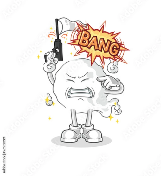 Fototapeta ghost warning shot mascot. cartoon vector