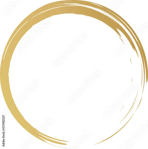 Fototapeta Gold circle drawn with a brush. Elements for design