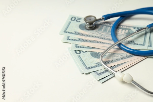 Fototapeta Concept of corruption in medicine, illegal money making in medicine