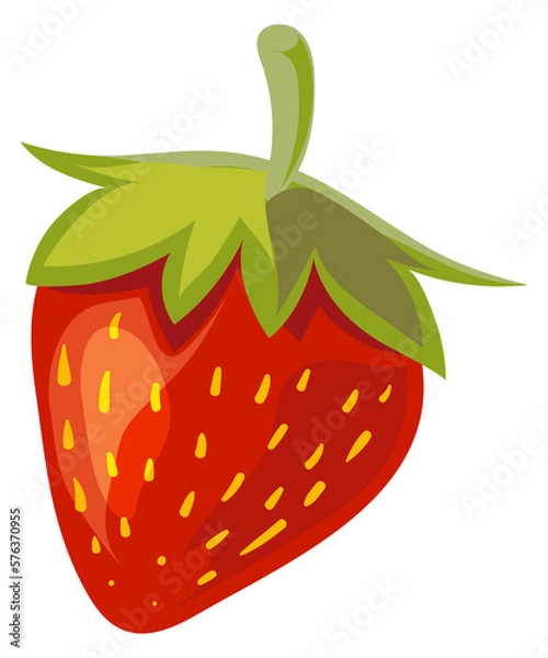 Fototapeta Strawberry icon. Red summer ripe cartoon berry