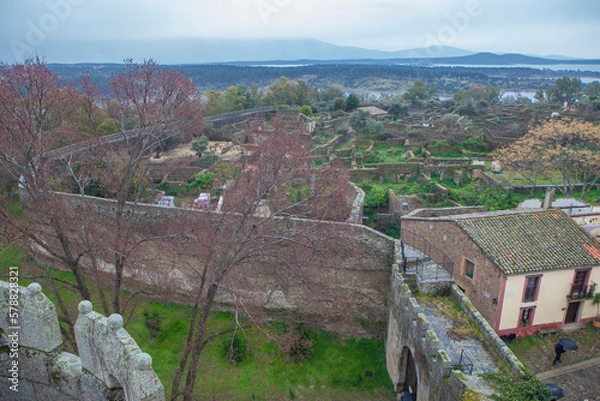 Fototapeta Granadilla village. Aerial view from castle