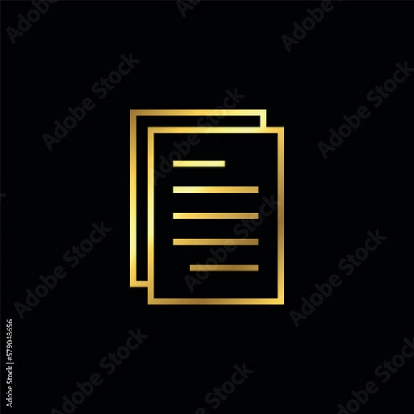 Fototapeta Gold Color Paper Sheet Icon Vector Template