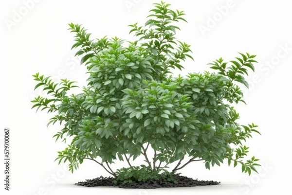 Fototapeta a green bush isolated on white background generative ai illustration