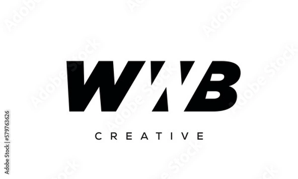 Fototapeta WWB letters negative space logo design. creative typography monogram vector