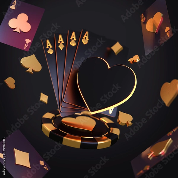 Fototapeta Dark Style Casino and Poker Background