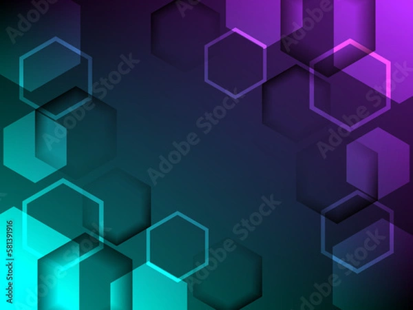 Fototapeta Abstract technology geometric hexagon cybersport, hexagonal gaming vector tech background.