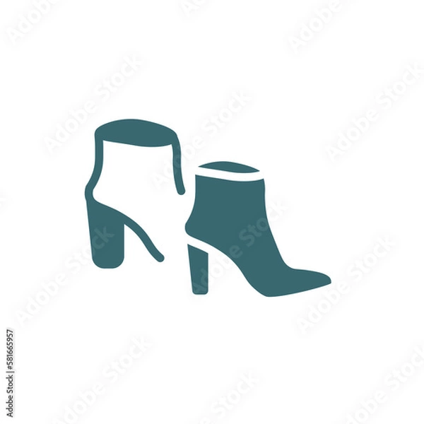 Obraz ankle boots icon. Filled ankle boots icon from clothes and outfit collection. Glyph vector isolated on white background. Editable ankle boots symbol can be used web and mobile