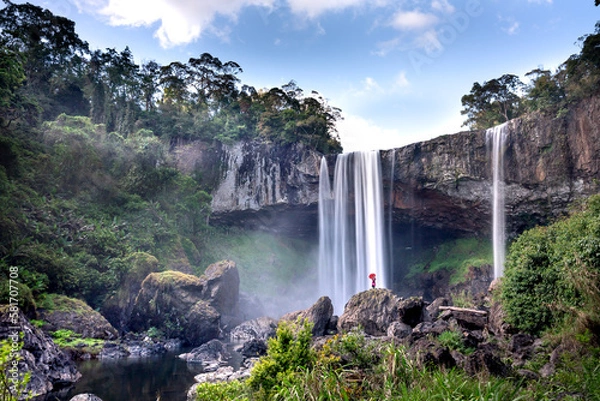 Fototapeta K50 Waterfall, also known as Hang En, is a tourist destination that still retains its wild features in in the center of biosphere reserve Kon Chu Rang, Gia Lai, Vietnam.