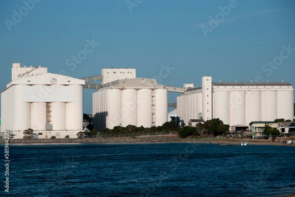 Fototapeta Massive Tower Silos for Grain Storage